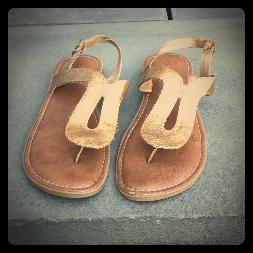 Gold thong sandals